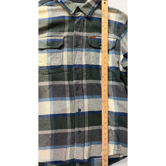 Orvis Shirt Mens Large Green Flannel Plaid Long Sleeve Button Down Outdoors - Picture 7 of 8